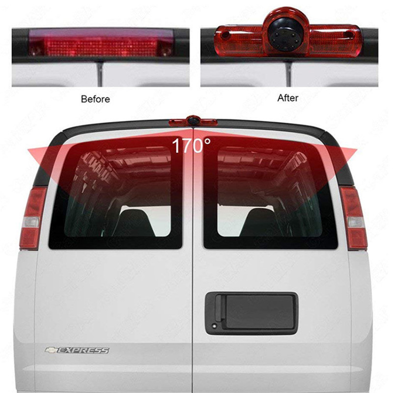 HD Night Vision Waterproof 3rd Brake Light Camera pentru GM Express Chevy Savana cargo VAN Camera