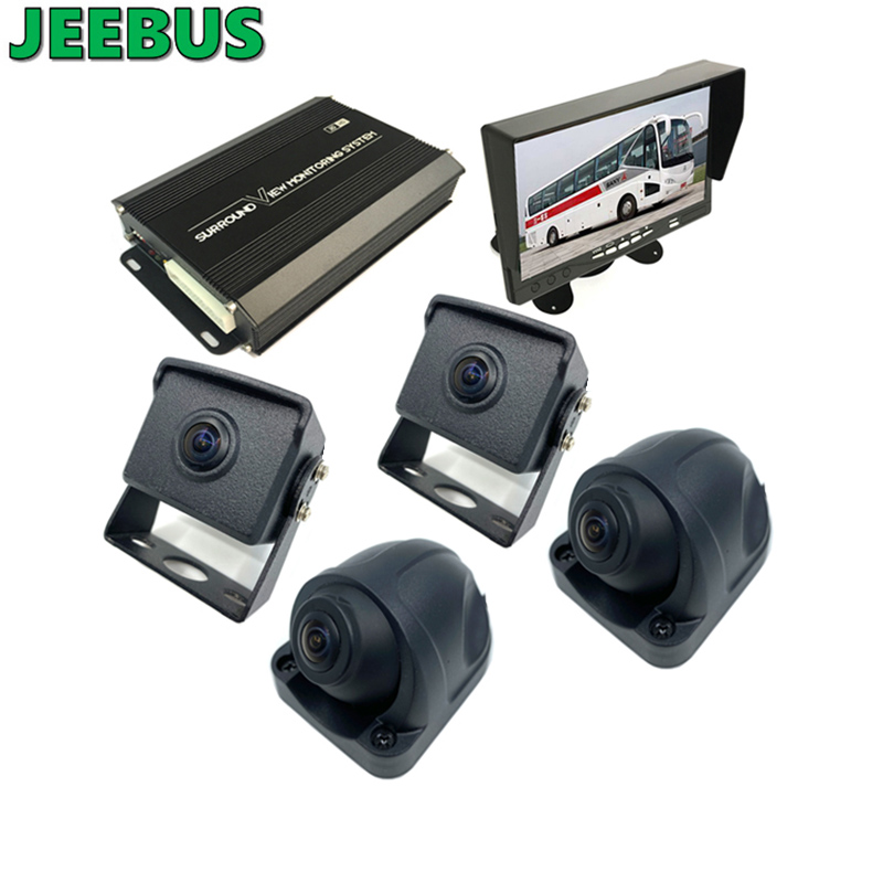Supper HD 3D Car 360 de grade Surround Surround Monitoring Monitoring System 4 * 180 Degree Camera for Truck Driving Security Aid