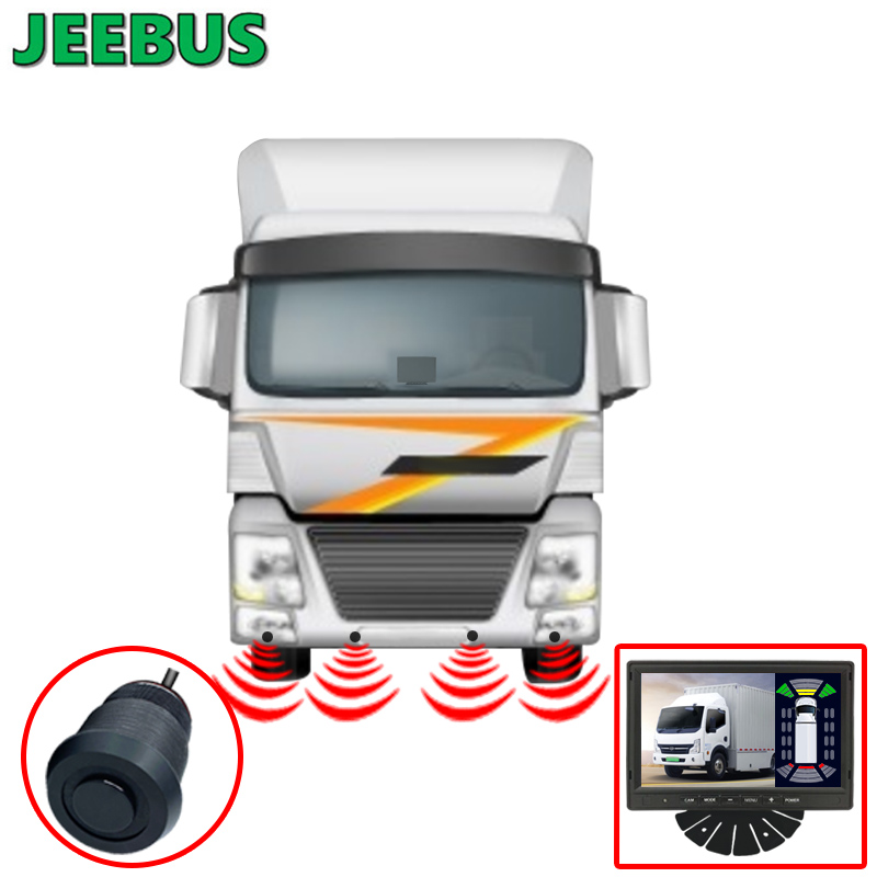 Camion vehicul Cameră inversă Radar Detecție puncte orb Senzori cu ultrasunete Sistem de monitorizare Față Spate Dreapta Stânga Senzor de parcare digital Sistem de afișare