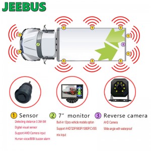 Sistem de monitorizare a senzorului de parcare a viziunii camerei de rezervă JEEBUS Sistem de monitorizare cu ultrasunete cu detecție radar digitală